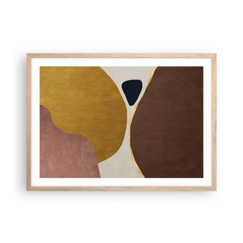 Póster en marco roble claro - Abstracción - un lugar en el espacio - 70x50 cm