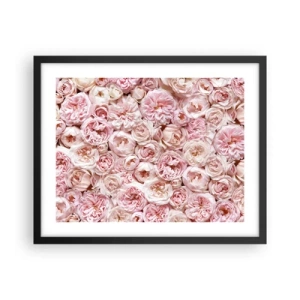 Póster en marco negro - Salpicado de rosas - 50x40 cm