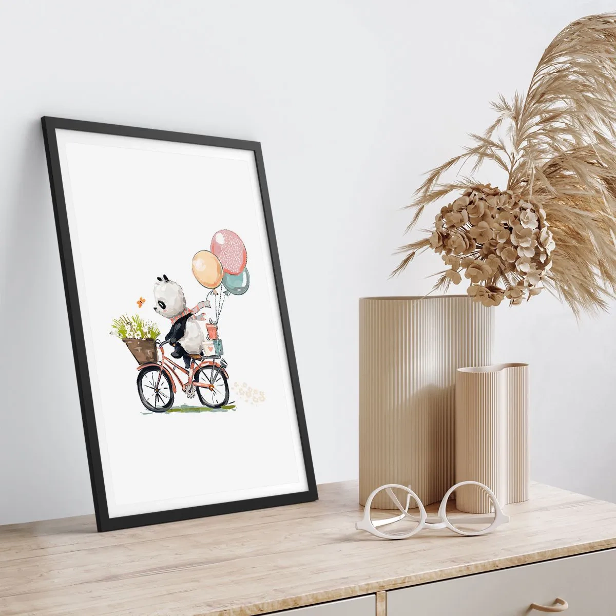Póster en marco negro - Un día feliz - 61x91 cm