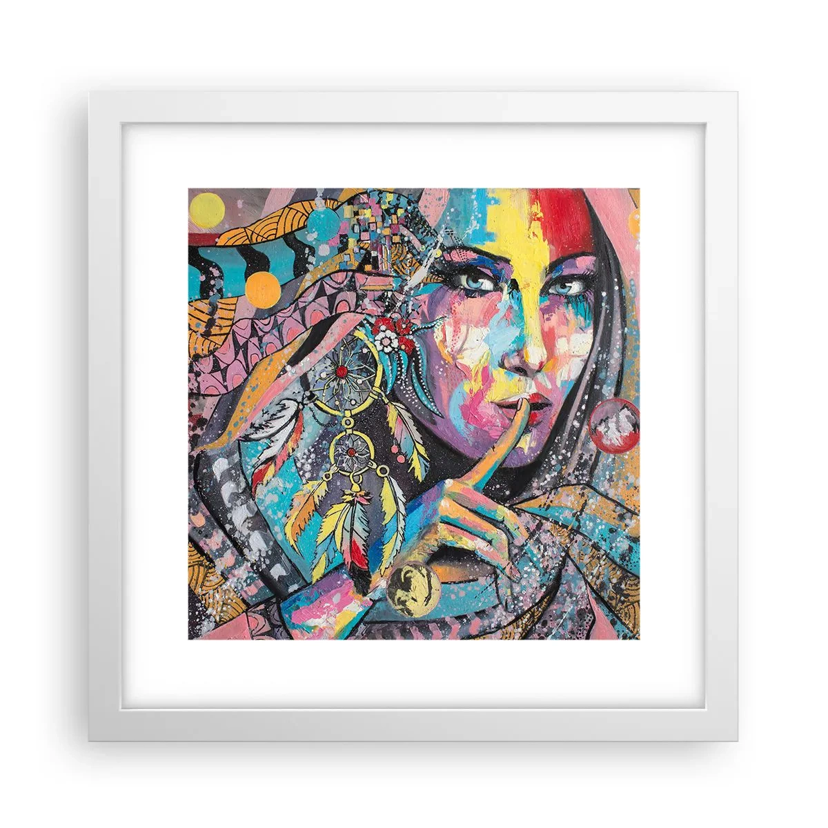 Póster en marco blanco - Silencio hasta que entiendas - 30x30 cm