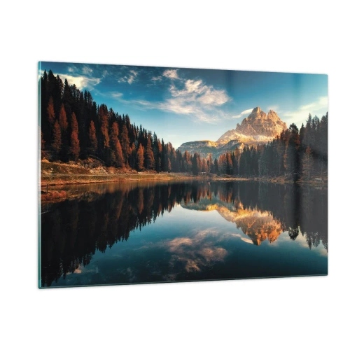 Cuadro sobre vidrio - Impresiones sobre Vidrio - Doble paisaje - 120x80cm - Paisaje duplicado - Decoración de pared moderna para salón y dormitorio ARTTOR