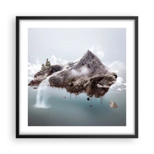 Póster en marco negro - Isla surrealista - 50x50 cm