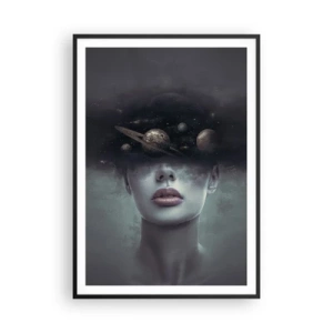 Póster en marco negro - Y los planetas sienten... - 70x100 cm