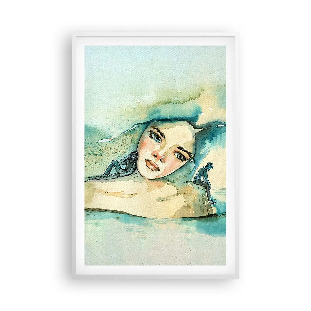 Póster en marco blanco - ¿Soy azul? - 61x91 cm