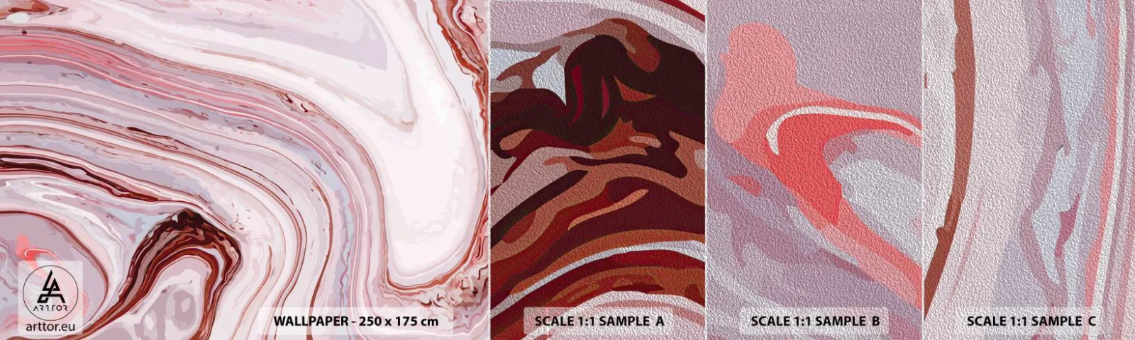 Muestra de fotomural Premium Sand - Cambio de dirección - Abstracción, Pedazo, Patrón moderno - 100x30 cm