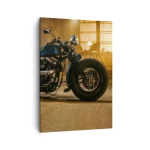 Cuadro sobre lienzo - Impresión de Imagen - Una motocicleta elegante en un interior industrial con iluminación cálida. - 50x70cm - Puedo hacer cualquier cosa - Decoración de pared moderna para salón y dormitorio ARTTOR