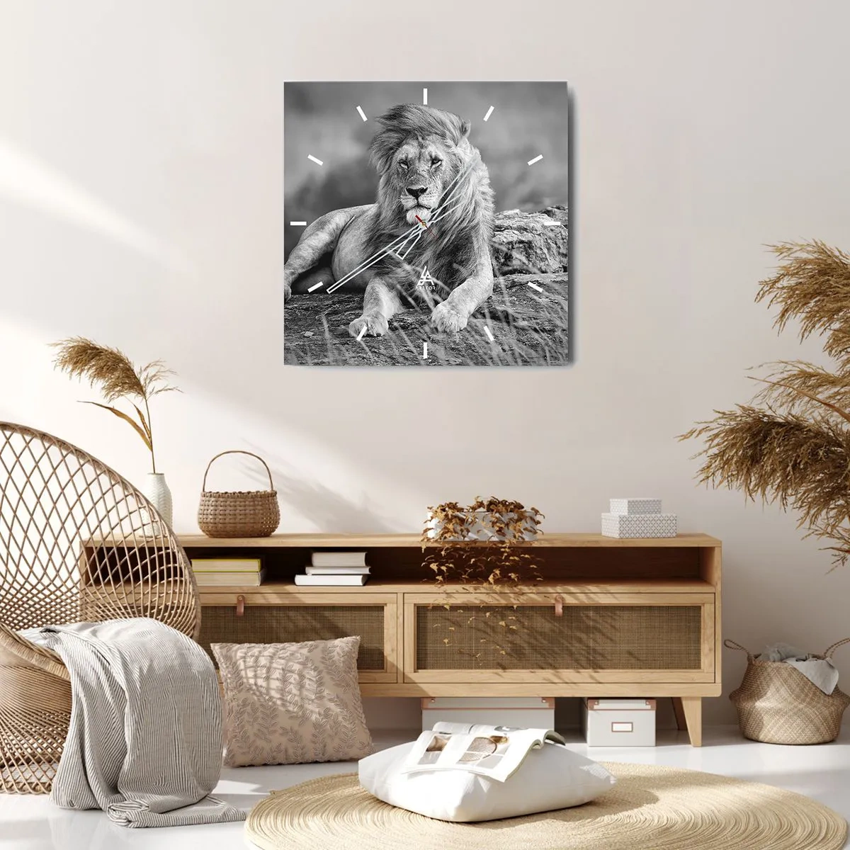 Reloj de pared - Reloj de vidrio - La siesta real - 40x40 cm
