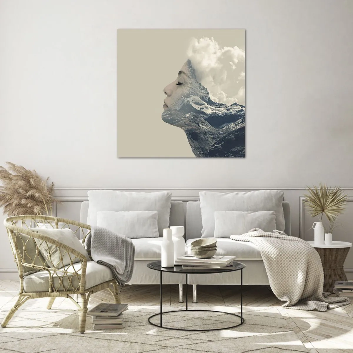 Cuadro sobre vidrio - Impresiones sobre Vidrio - La belleza de los elementos - 50x50 cm