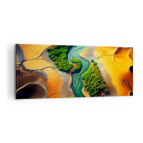 Cuadro sobre lienzo - Impresión de Imagen - Río que da vida - 100x40 cm