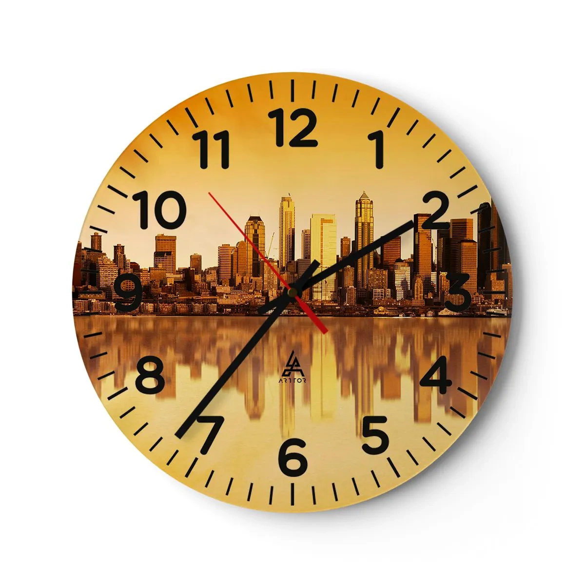 Reloj de pared - Reloj de vidrio - El silencio de la metrópoli - 30x30 cm