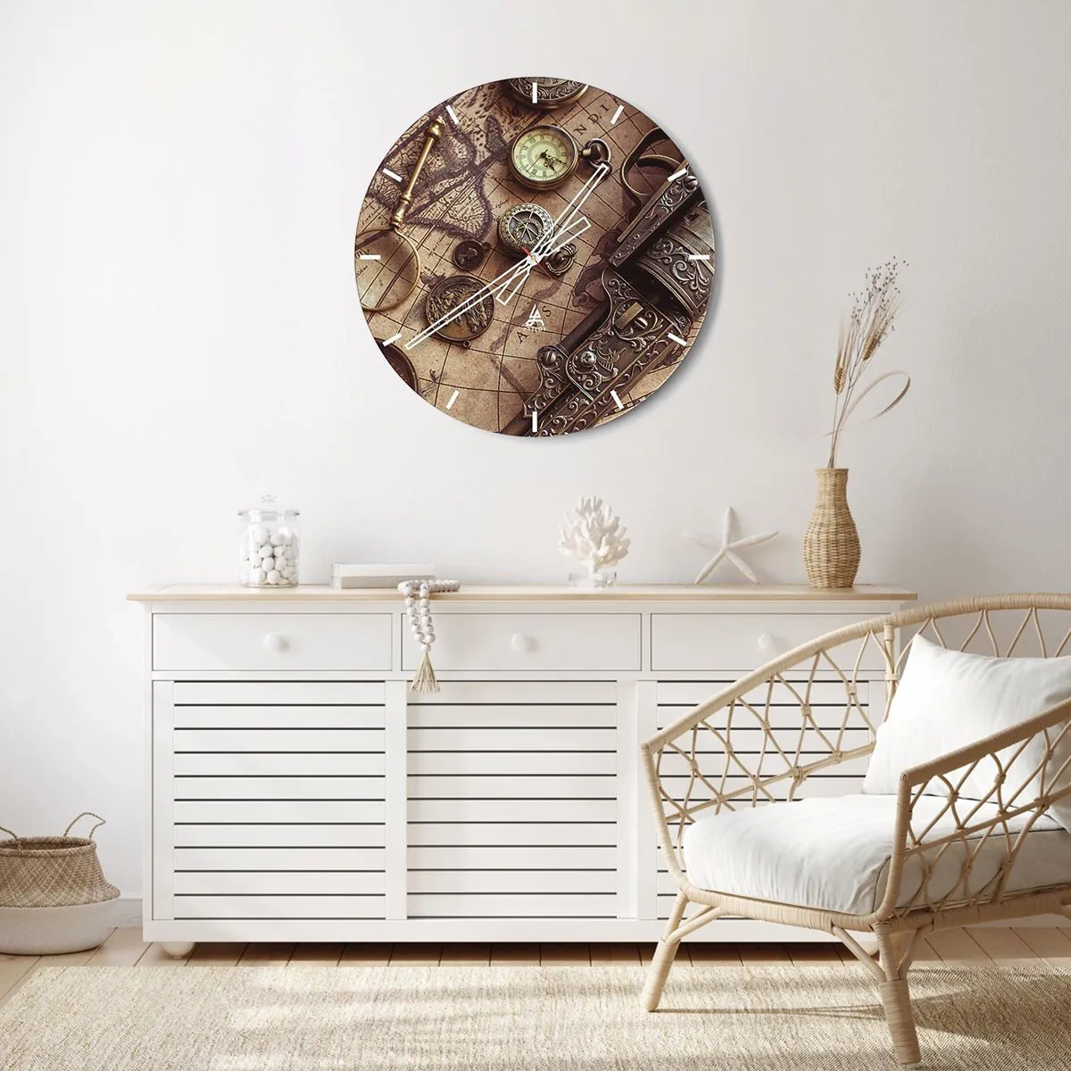 Reloj de pared - Reloj de vidrio - La aventura llama - 40x40 cm