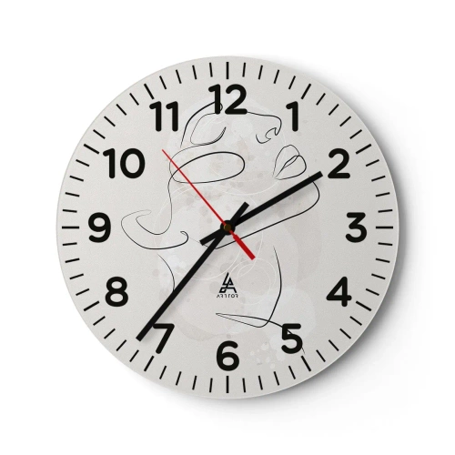 Reloj de pared - Reloj de vidrio - Contorno de un sueño - 30x30 cm