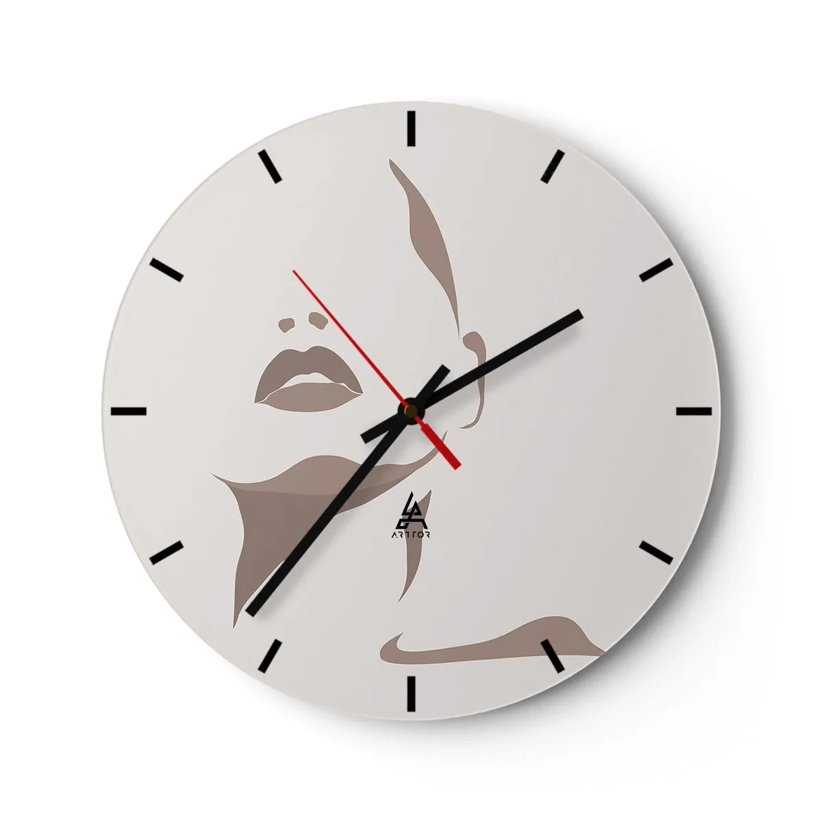 Reloj de pared - Reloj de vidrio - Creación a partir de la luz y la sombra - 40x40 cm