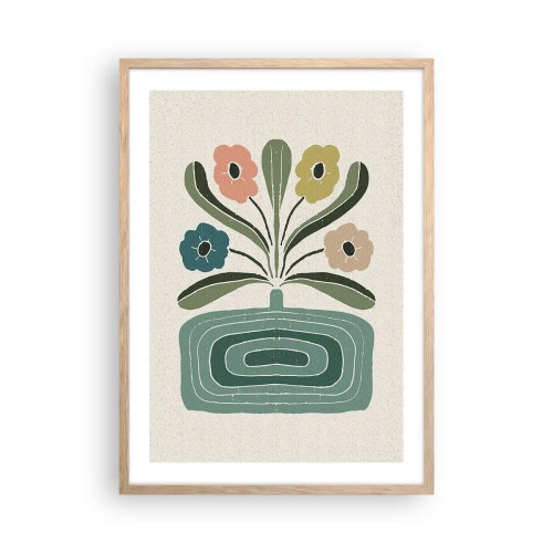 Póster en marco roble claro - Ramo simétrico - 50x70 cm