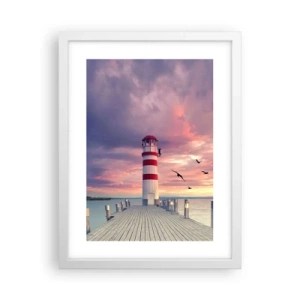 Póster en marco blanco - Hora de ir al puerto - 30x40 cm