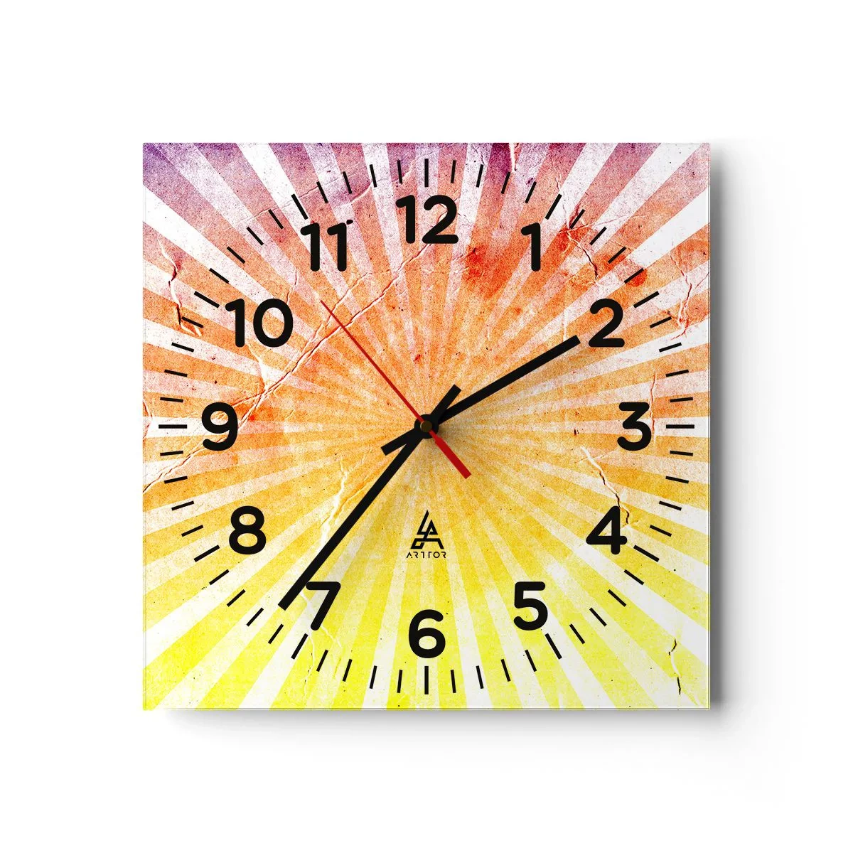 Reloj de pared - Reloj de vidrio - Renacer del sol - 40x40 cm