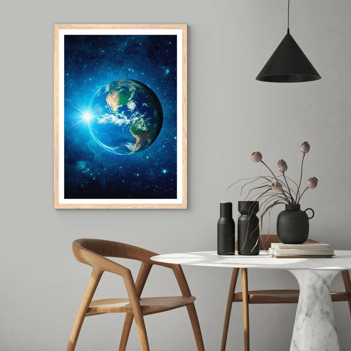 Póster en marco roble claro - Estamos en el cielo - 30x40 cm