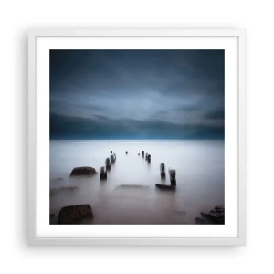 Póster en marco blanco - El lago del pensamiento - 50x50 cm