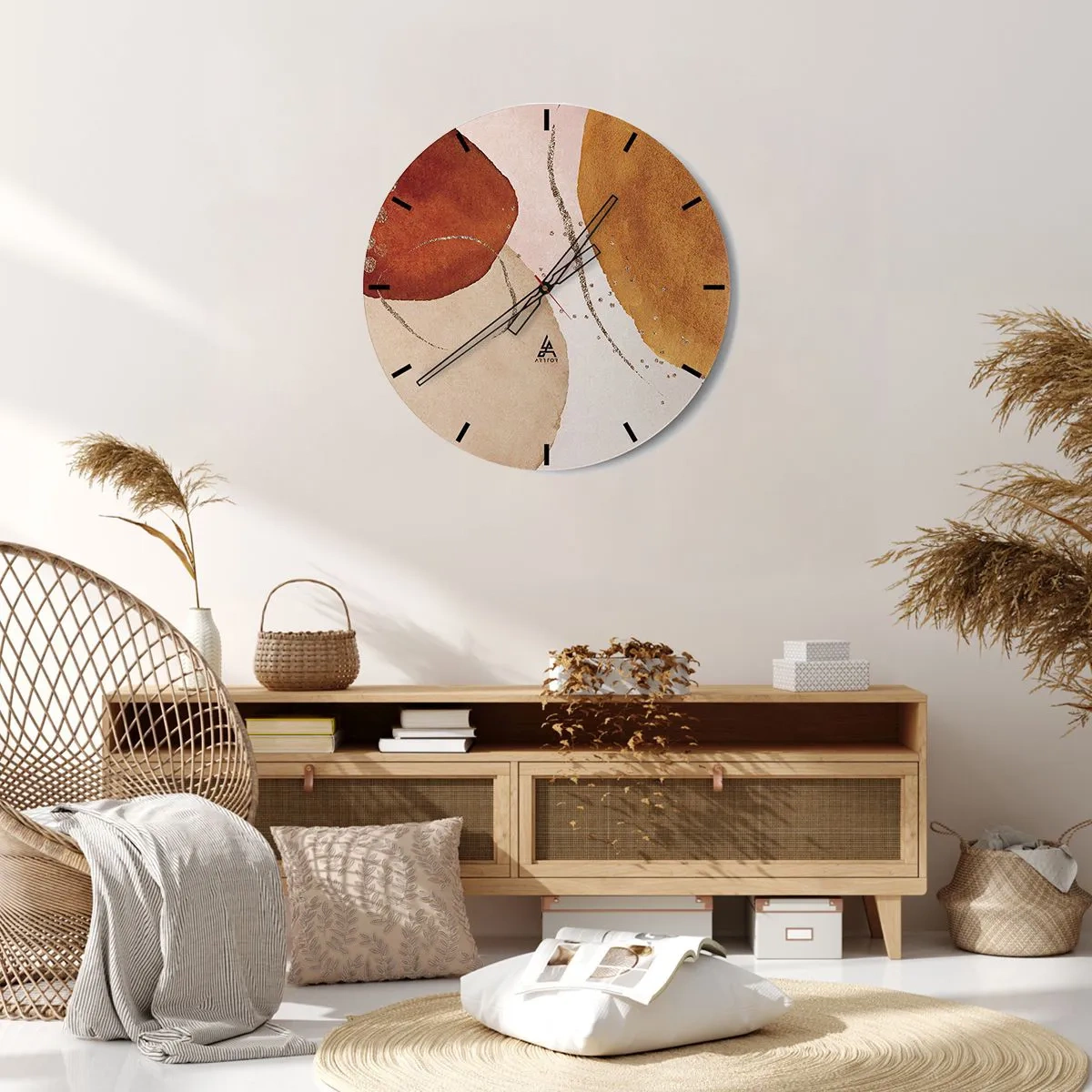 Reloj de pared - Reloj de vidrio - Movimiento abstracto - 30x30 cm