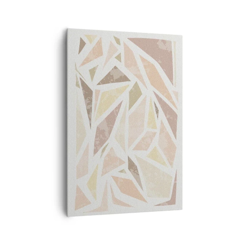 Cuadro sobre lienzo - Impresión de Imagen - Formas geométricas abstractas en colores pastel - 70x100cm - Composición de vidrieras - Decoración de pared moderna para salón y dormitorio ARTTOR