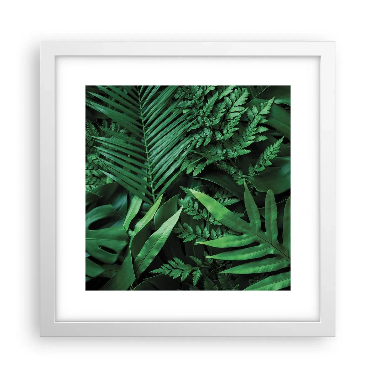Póster en marco blanco - Abrazo verde - 30x30 cm