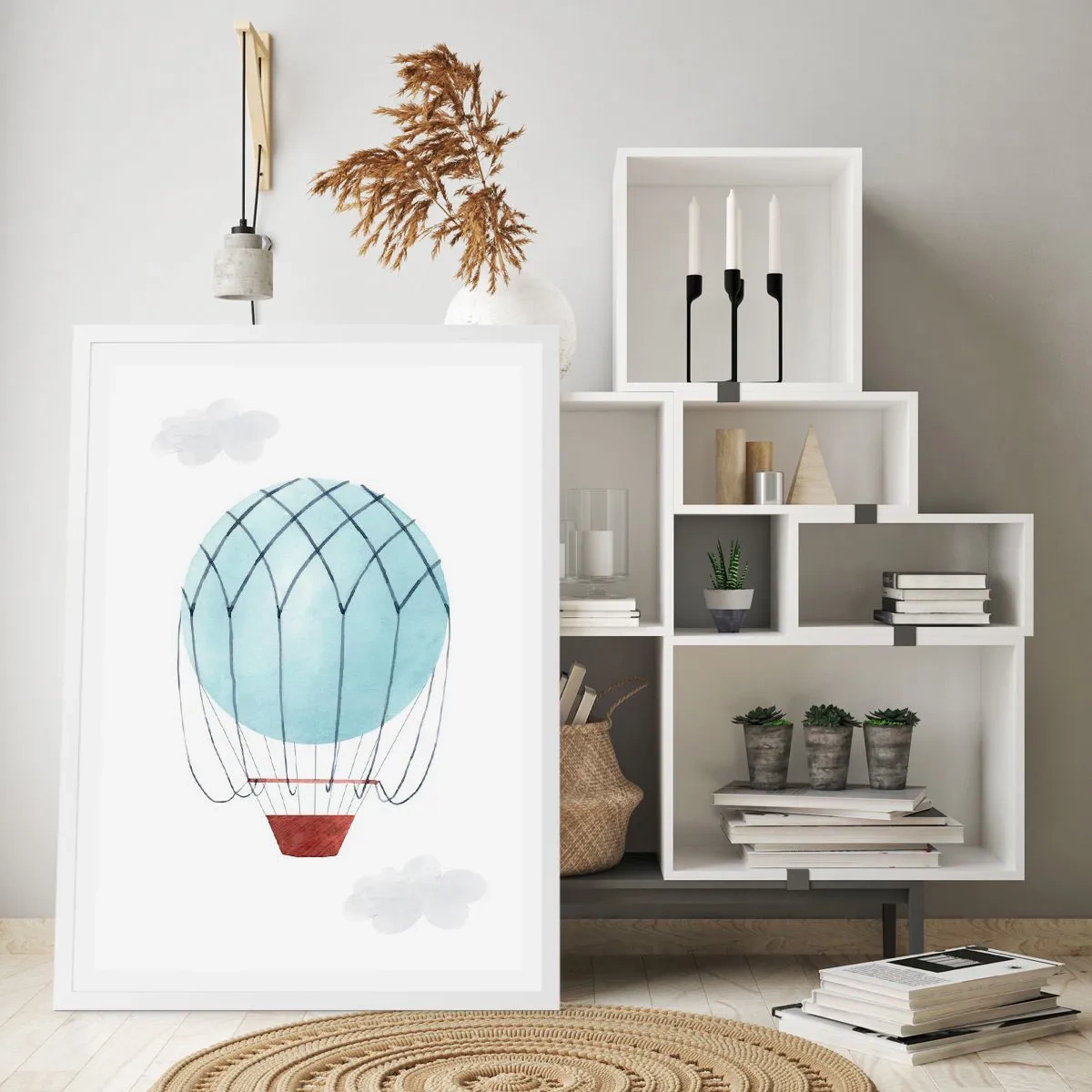 Póster en marco blanco - Acariciando las nubes - 70x100 cm