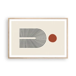 Póster en marco roble claro - Magnetismo de formas y colores - 91x61 cm