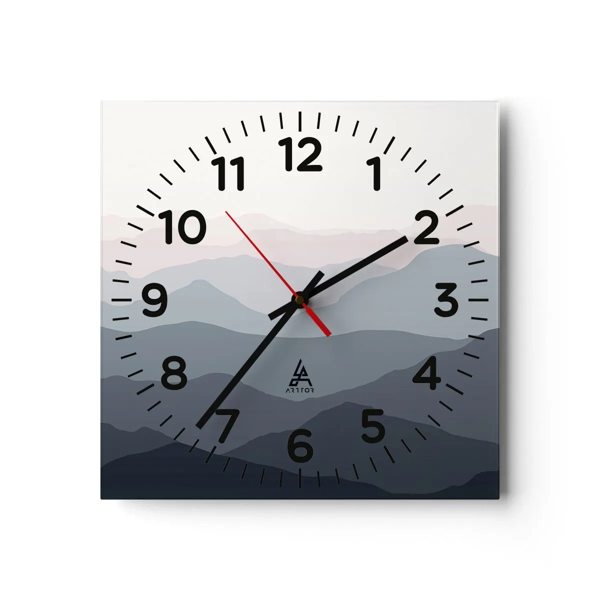Reloj de pared - Reloj de vidrio - Cordilleras a la vista - 30x30 cm
