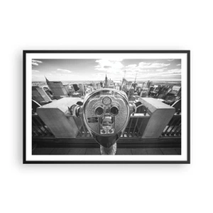 Póster en marco negro - Sobre la ciudad - 91x61 cm