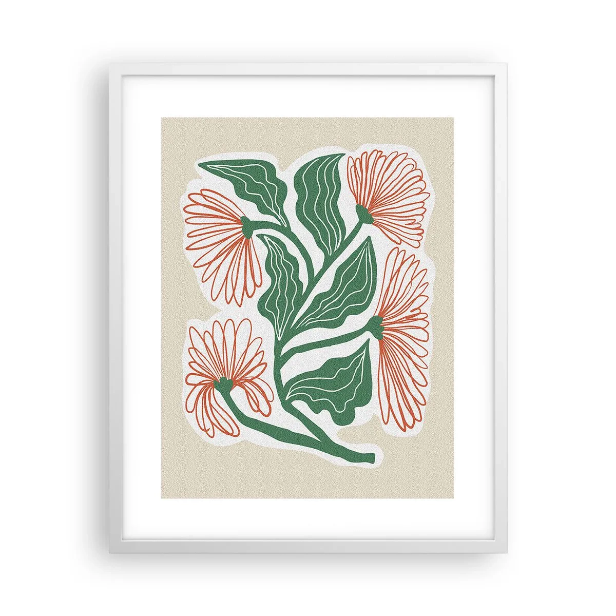 Póster en marco blanco - Folclórico y moderno - 40x50 cm