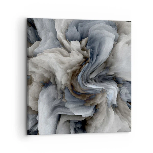 Cuadro sobre lienzo - Impresión de Imagen - Piedra y flor - 70x70 cm