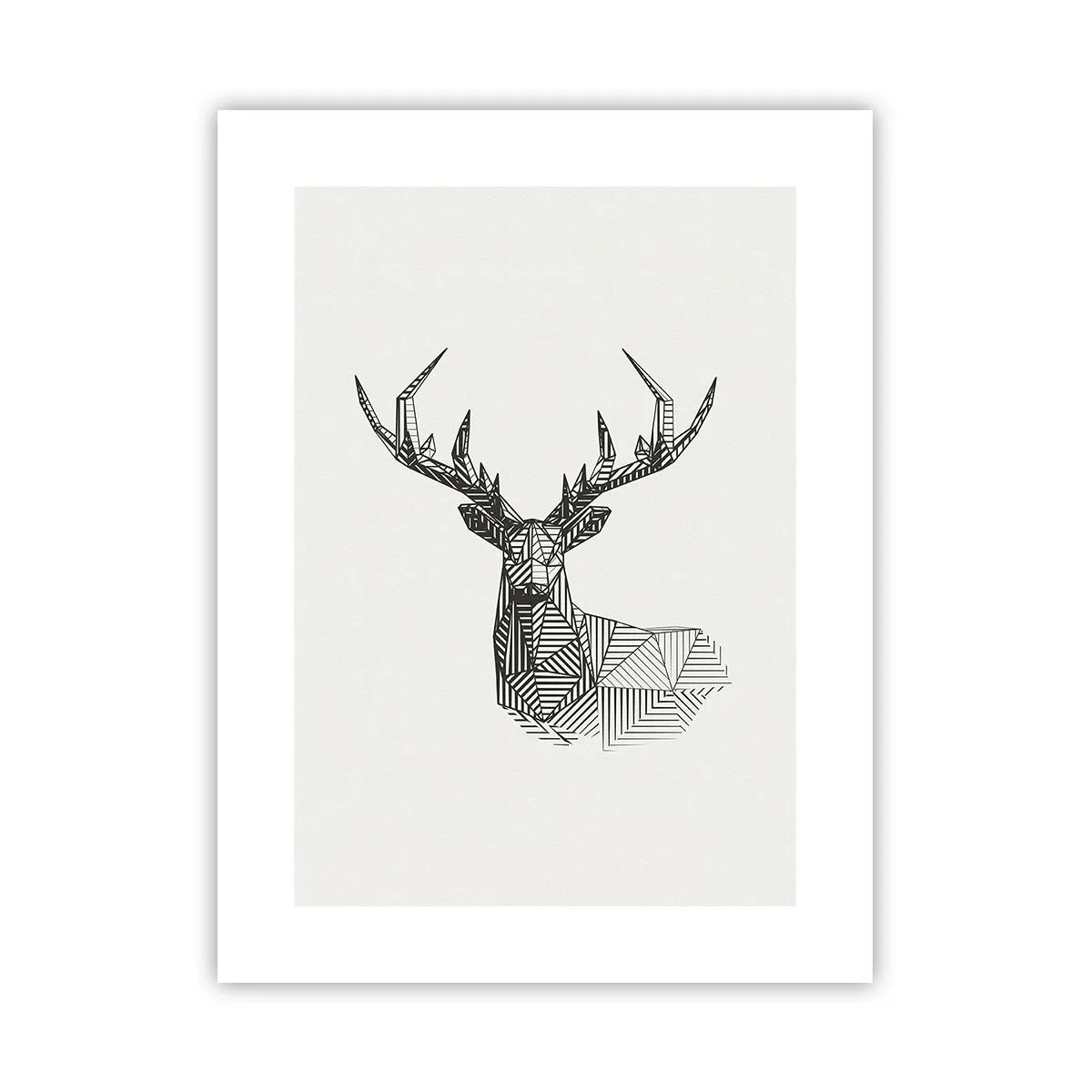 Póster - Ciervo en estilo cubista - 30x40 cm
