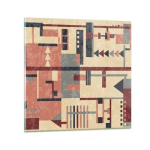 Cuadro sobre vidrio - Impresiones sobre Vidrio - Una combinación de verticales y niveles - 70x70 cm