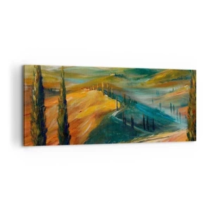 Cuadro sobre lienzo - Impresión de Imagen - Paisaje toscano - 100x40 cm