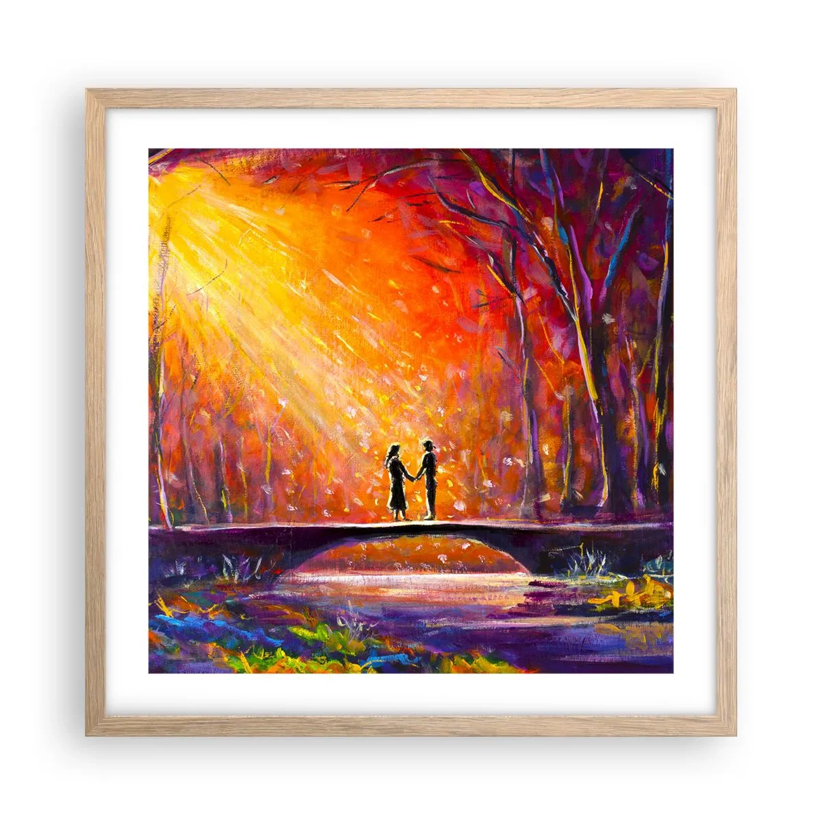 Póster en marco roble claro - El cielo también los ama - 50x50 cm