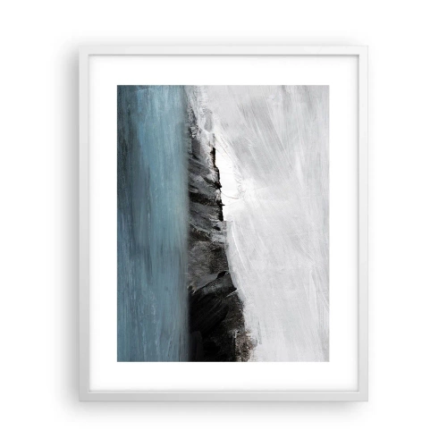 Póster en marco blanco - Agua - tierra: un choque de elementos - 40x50 cm