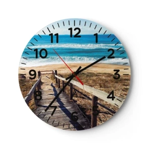 Reloj de pared - Reloj de vidrio - ¡Corre! - 40x40 cm