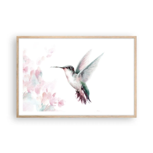 Póster en marco roble claro - Plasmando el aleteo - 91x61 cm