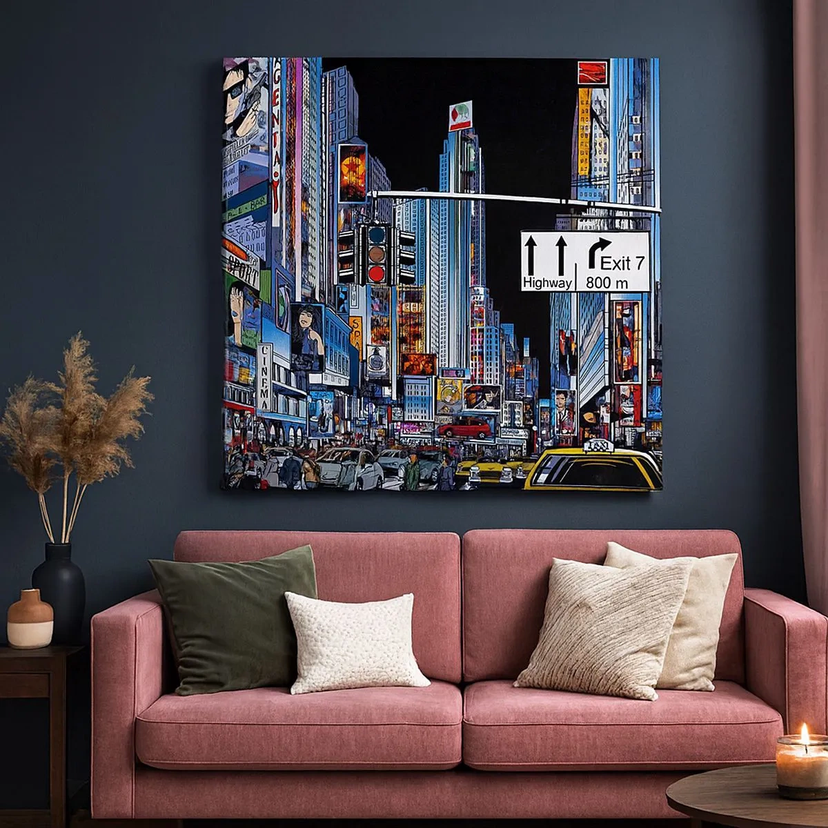 Cuadro sobre lienzo - Impresión de Imagen - Noche de cómic - 30x30 cm