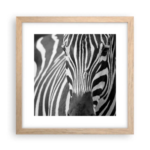 Póster en marco roble claro - El mundo es blanco y negro - 30x30 cm