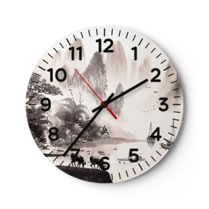 Reloj de pared - Reloj de vidrio - La exótica vida cotidiana de Oriente - 40x40 cm