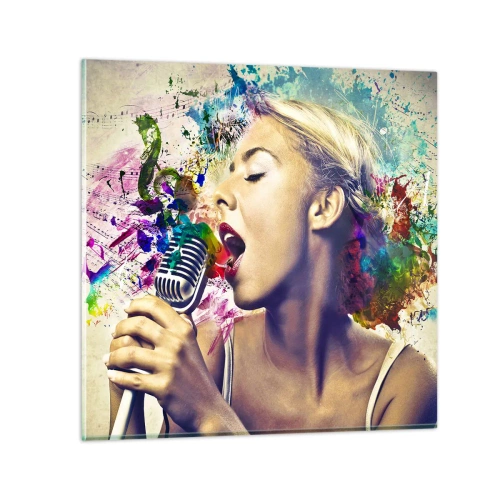Cuadro sobre vidrio - Impresiones sobre Vidrio - Pinta el mundo con tu voz - 40x40 cm