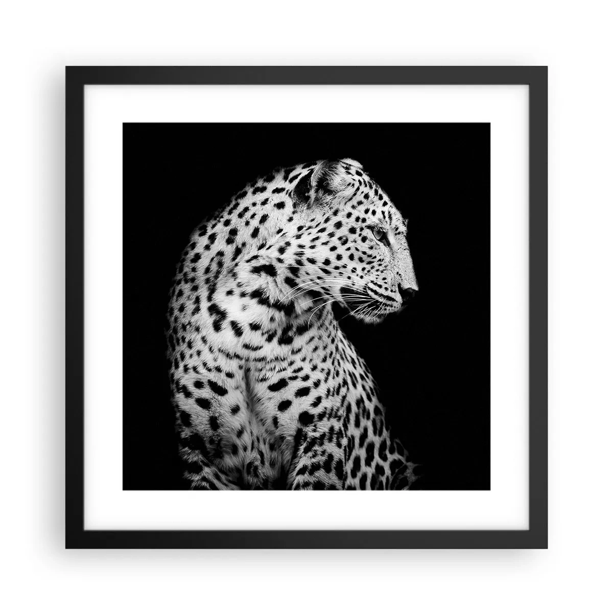 Póster en marco negro - El perfil derecho es perfecto - 40x40 cm