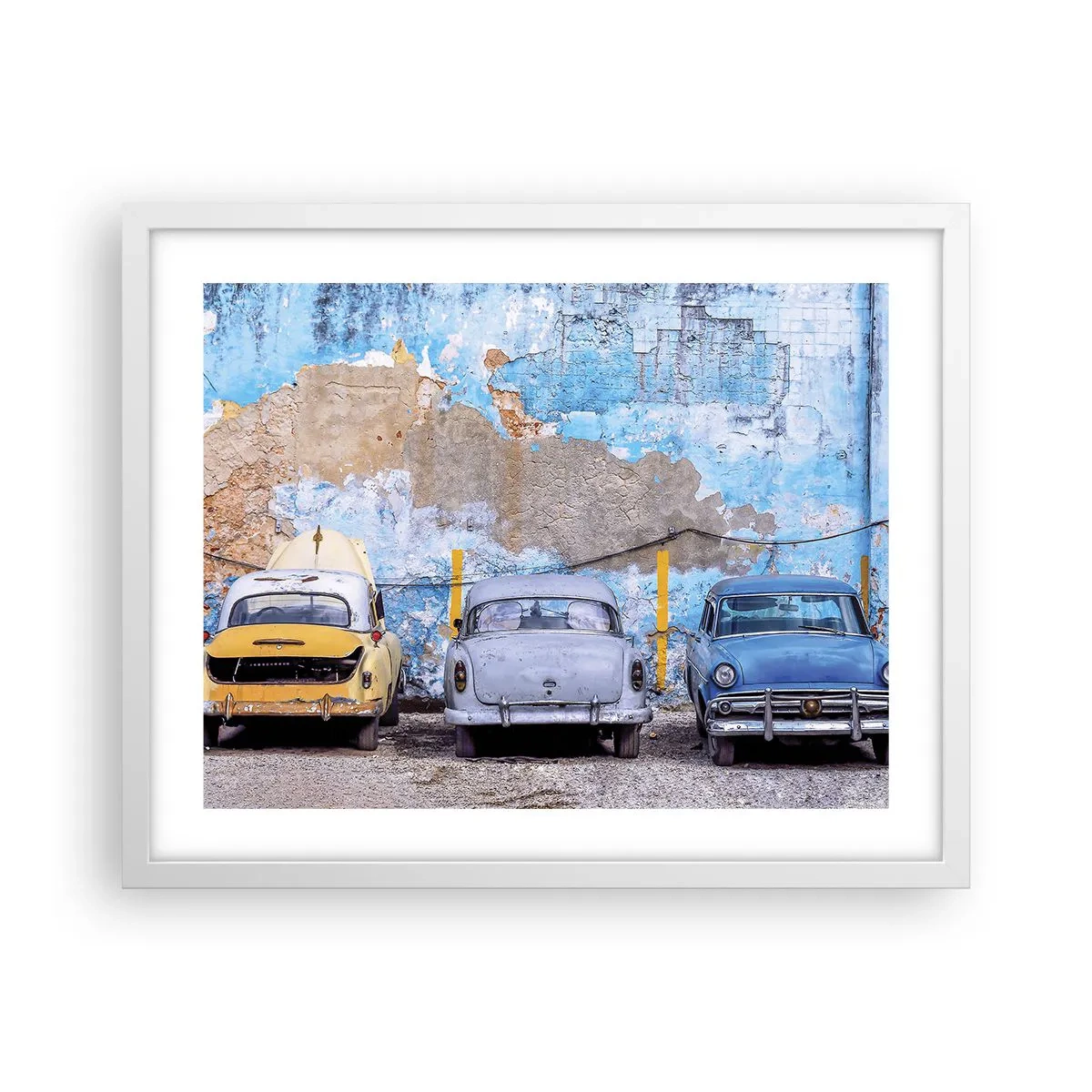 Póster en marco blanco - Reunión de veteranos - 50x40 cm