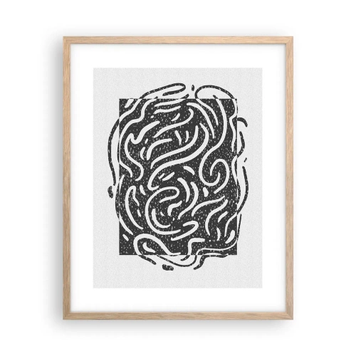 Póster en marco roble claro - Abstracción: una danza de alegría - 40x50 cm