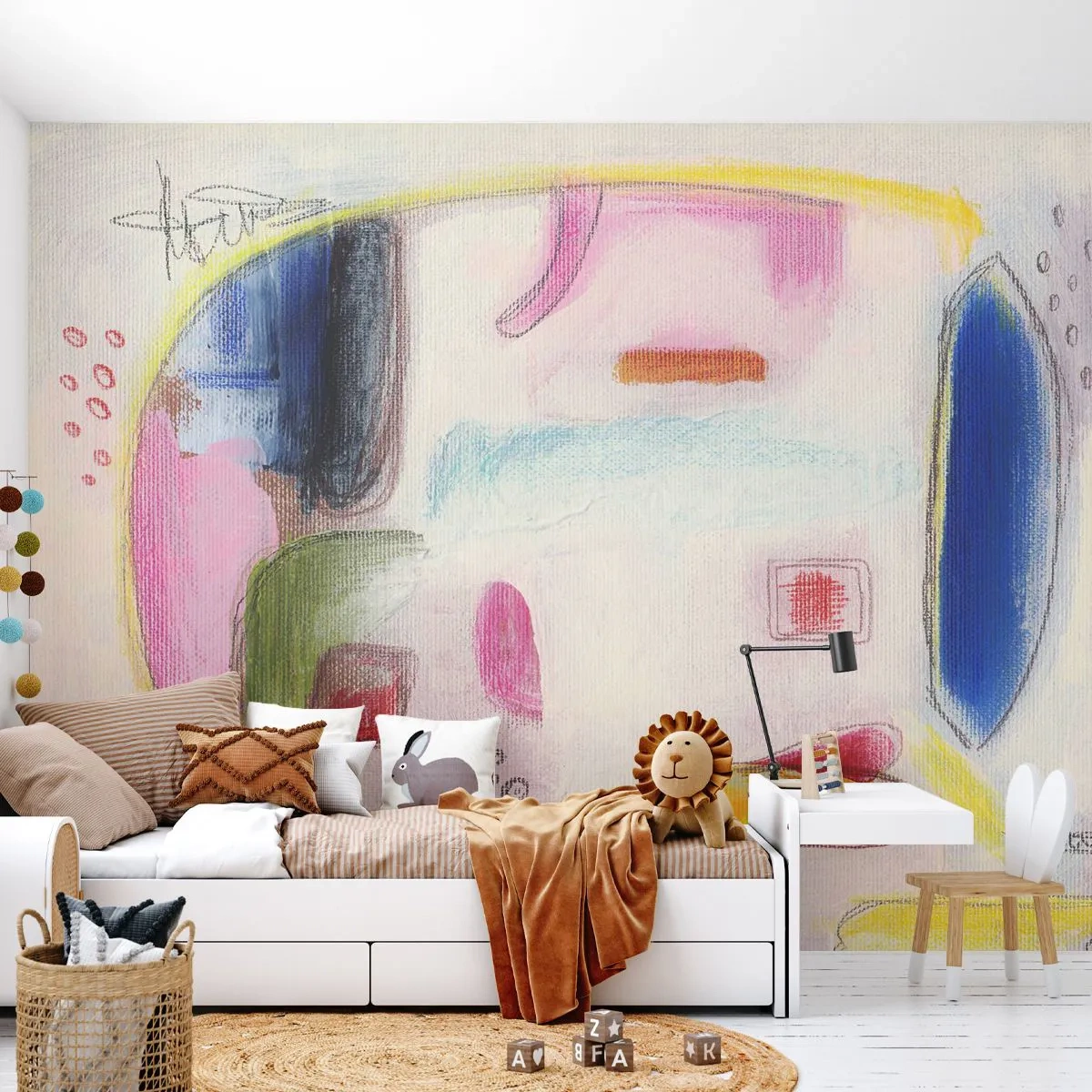 Fotomural Premium Sand - Convexo, cóncavo, plano - Abstracción, Pedazo, Elefante - 200x140 cm