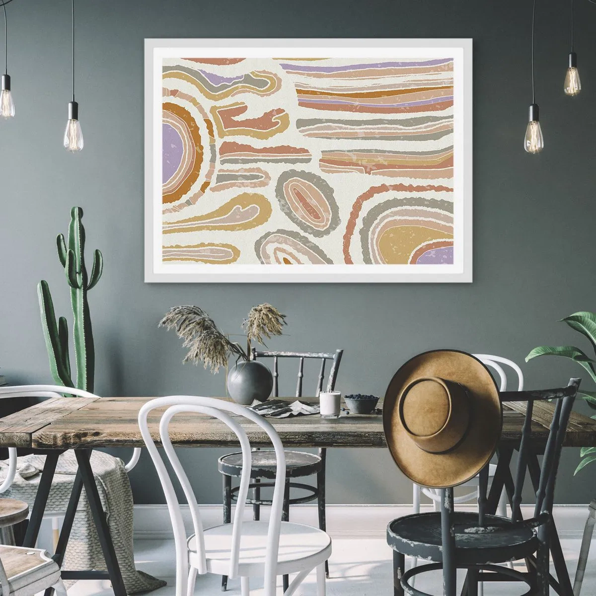 Póster en marco blanco - Cortes transversales llenos de color - 50x40 cm