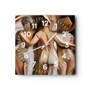 Reloj de pared - Reloj de vidrio - Las tres Gracias 2.0 - 40x40 cm