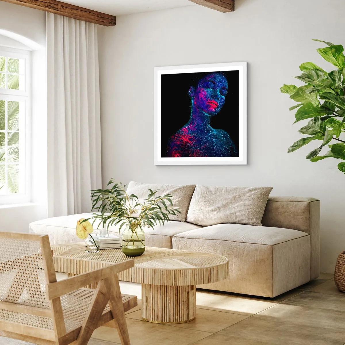 Póster en marco blanco - En polvo de estrellas - 40x40 cm