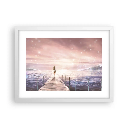 Póster en marco blanco - A la luz de un sueño - 40x30 cm